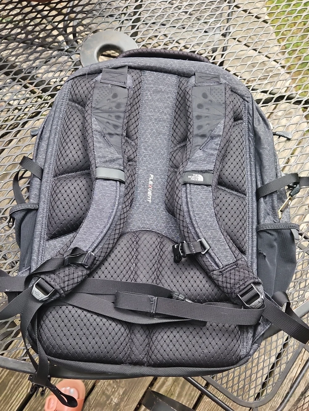 The North Face Heathered Charcoal Men's Backpack with Bungee Cord